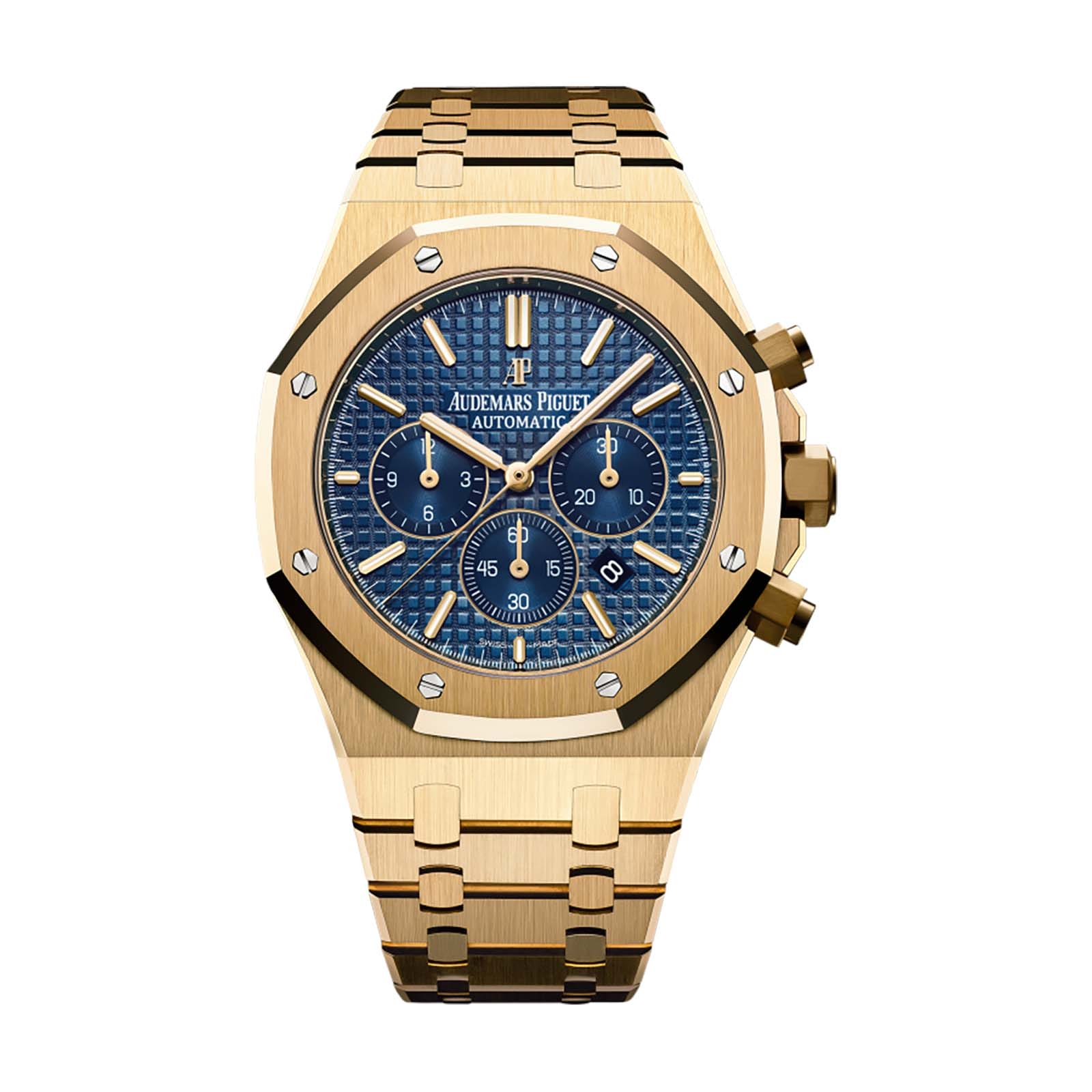 Audemars Piguet Replica Royal Oak Chronograph Yellow Gold 41Mm Blue Dial Bracelet 26320Ba.Oo.1220Ba.02 - Imitation-watches