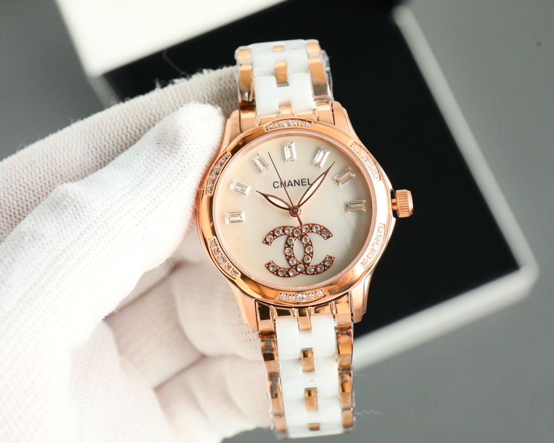 CHANEL🌸🌸🌸🌸 Crafted Jewellery Precision Ceramic Bracelet Diameter 35mm - Gold - Imitation-watches