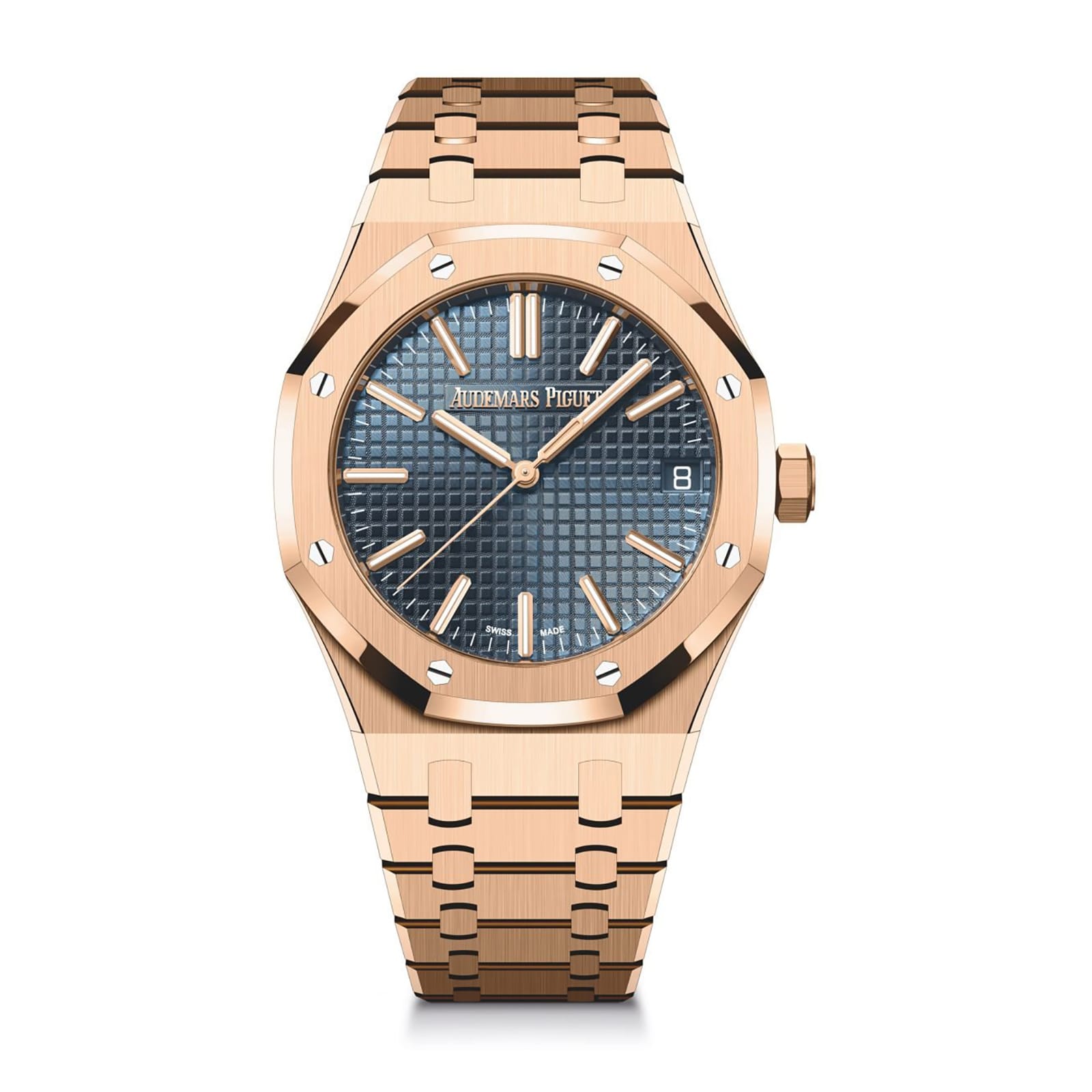 Audemars Piguet Replica AP Watch Royal Oak Selfwinding “50th Anniversary” 41mm Rose Gold Blue Dial 15510OR.OO.1320OR.01-APS - Imitation-watches