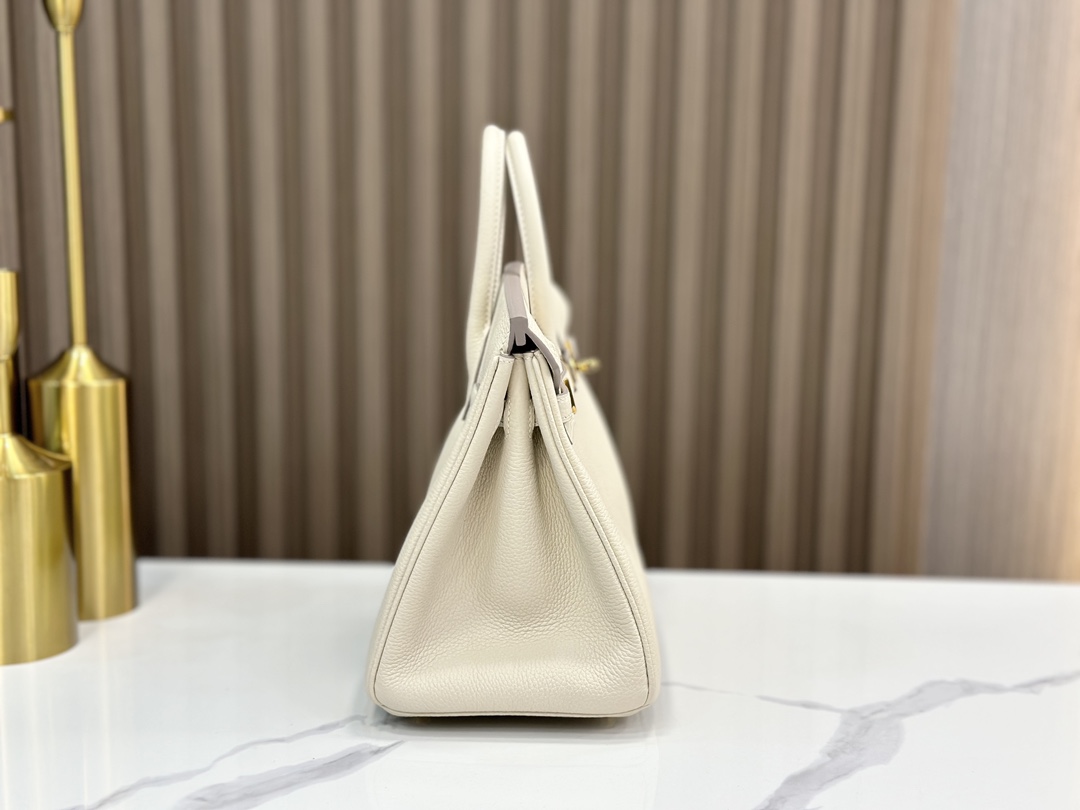Hermes Birkin  25cm in Cream White Gold Hardware - Replica Luxury Bags™