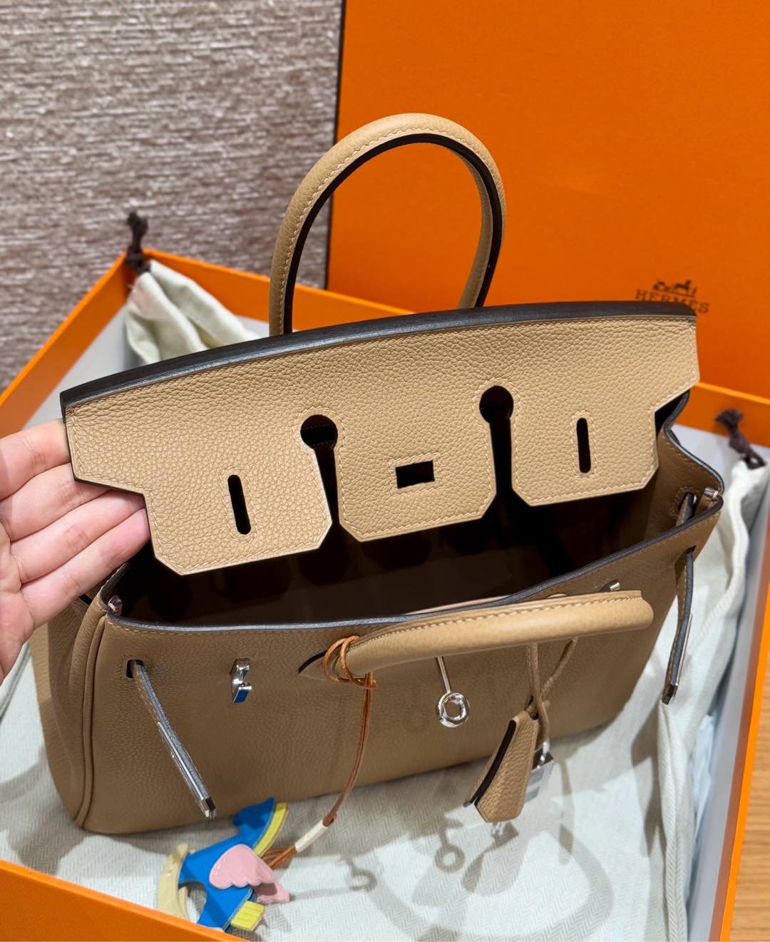 Hermes Togo Birkin  25cm in Brown Silver Hardware - Replica Luxury Bags™