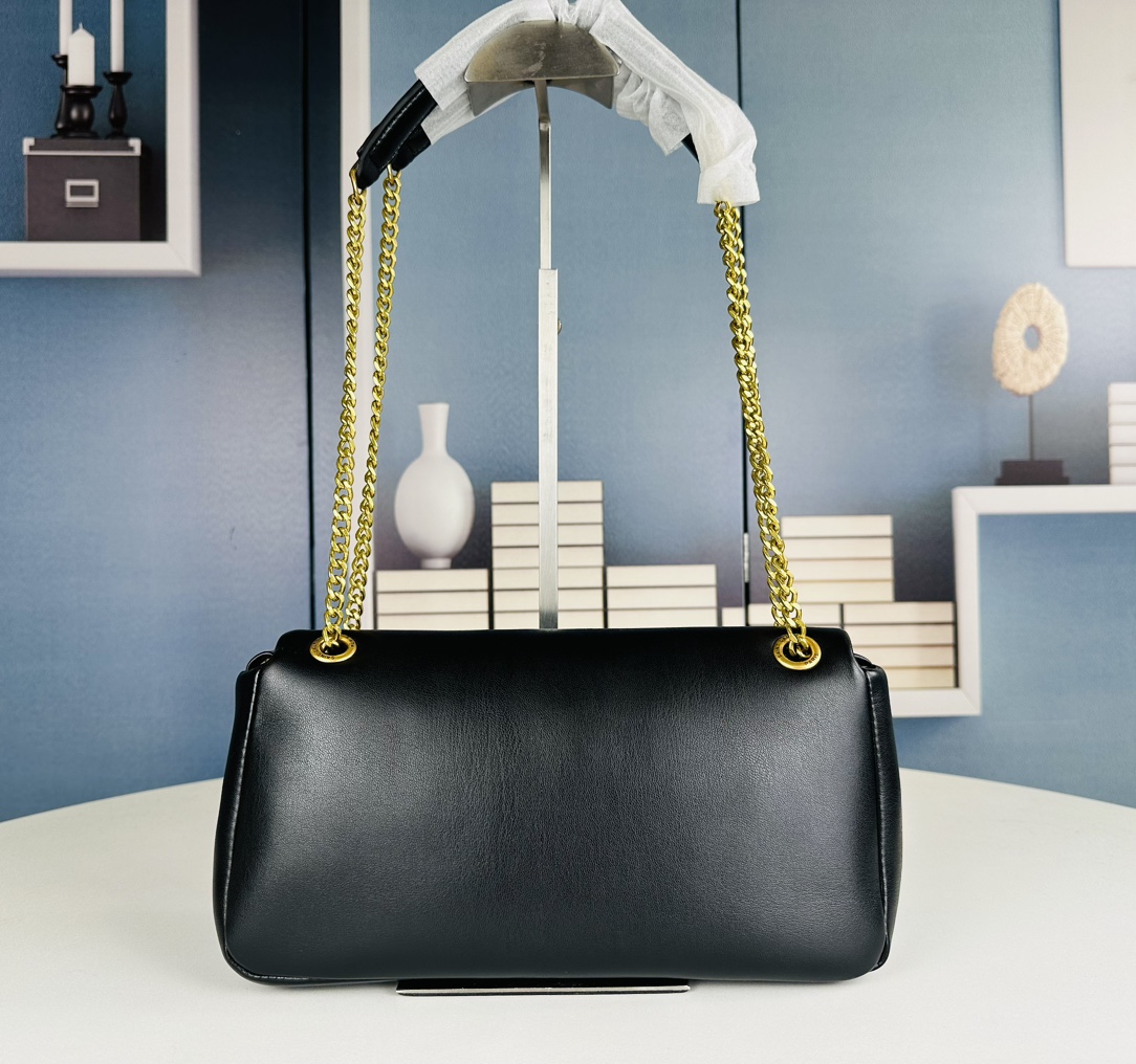 YSL Calypso Leather Chain  - Black - Replica Luxury Bags™