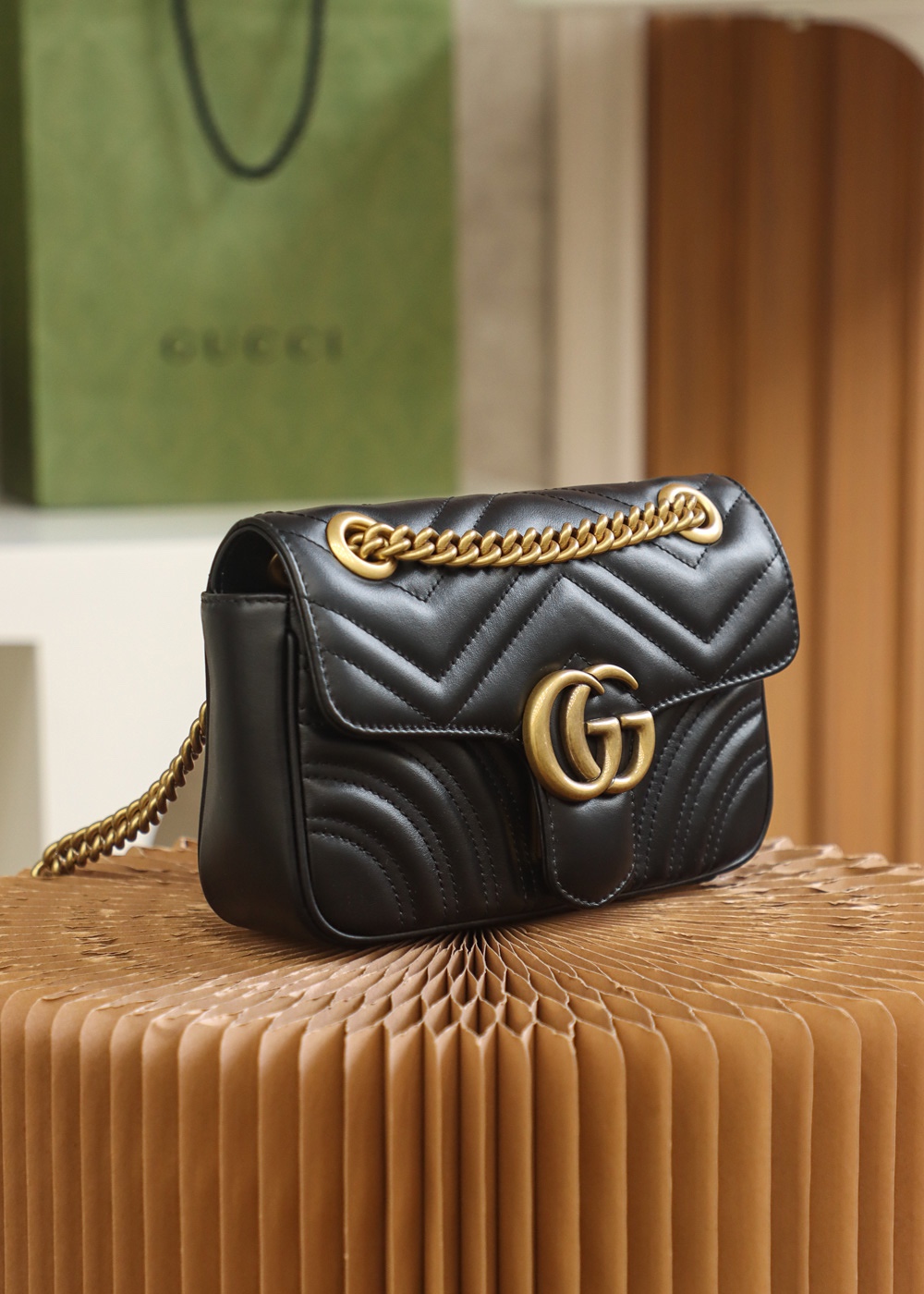 Gucci GG Marmont Mini Shoulder  in Black - Replica Luxury Bags™