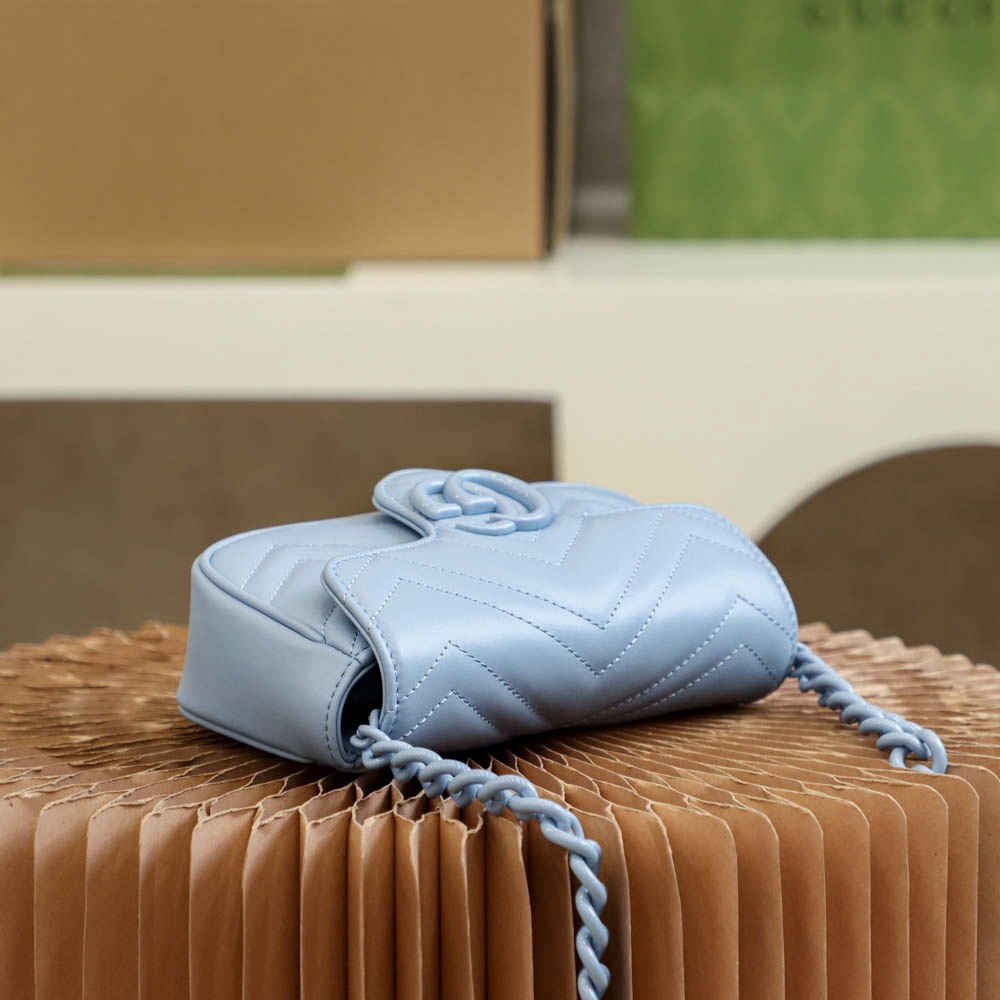 Gucci Mini GG Marmont  - Macarons Blue - Replica Luxury Bags™