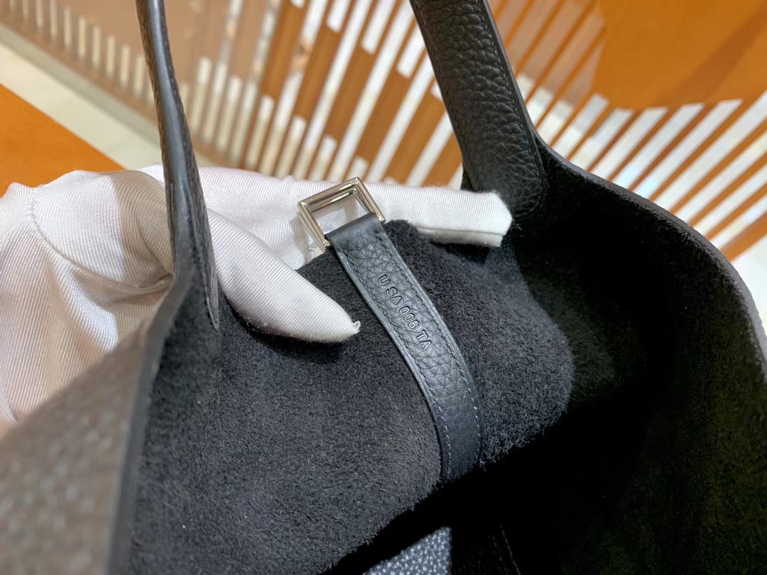 Hermes Picotin lock  18cm in Black Silver Hardware - Replica Luxury Bags™