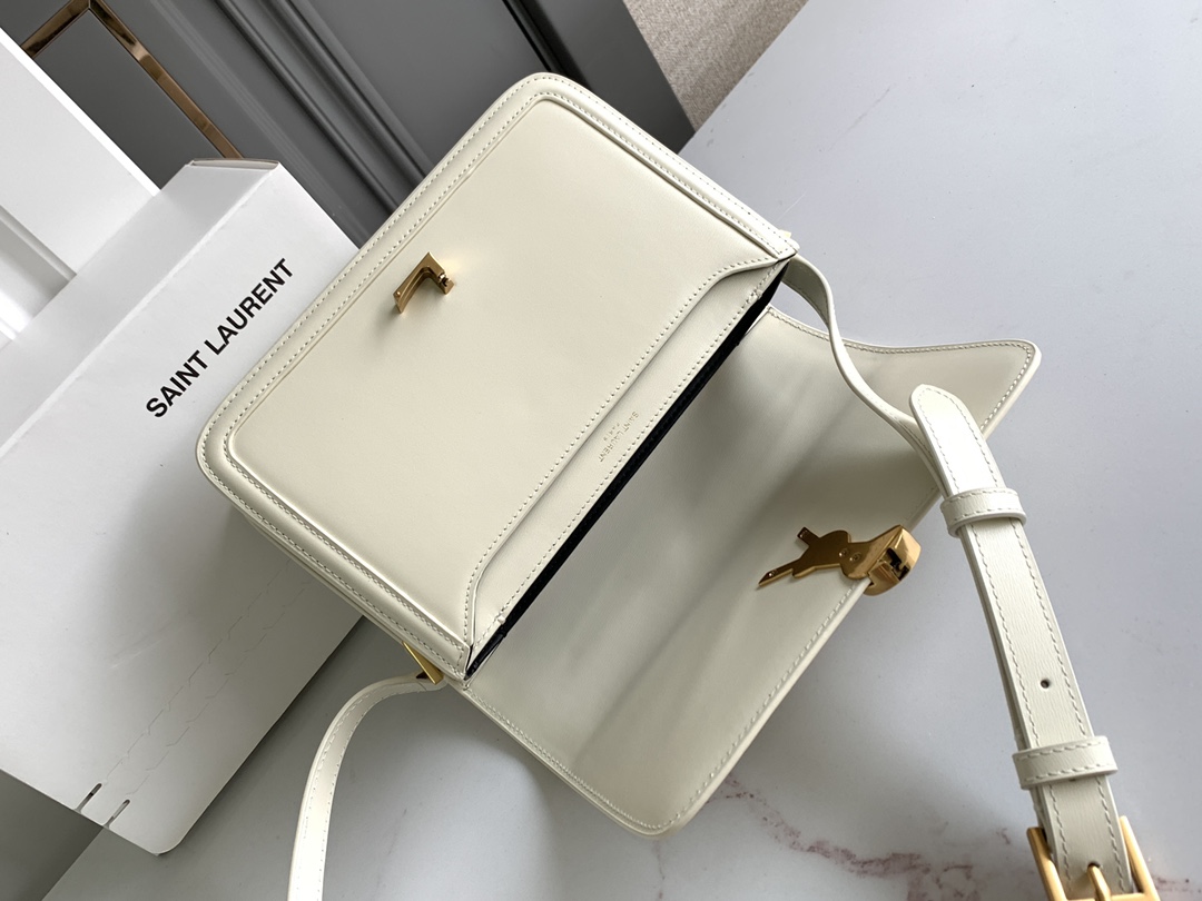 YSL Solferino Small & Medium Satchel in Box  in Vintage White - Replica Luxury Bags™