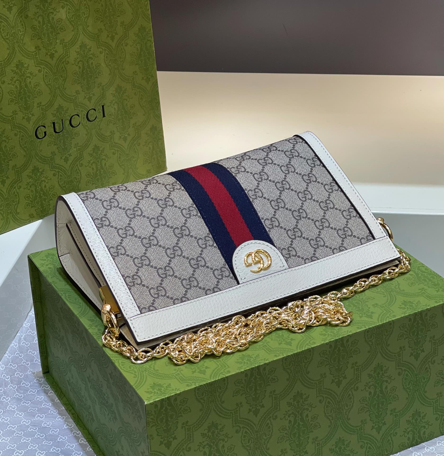 Gucci Ophidia Mini & Small Shoulder  in White Leather Trim | Letter - Replica Luxury Bags™