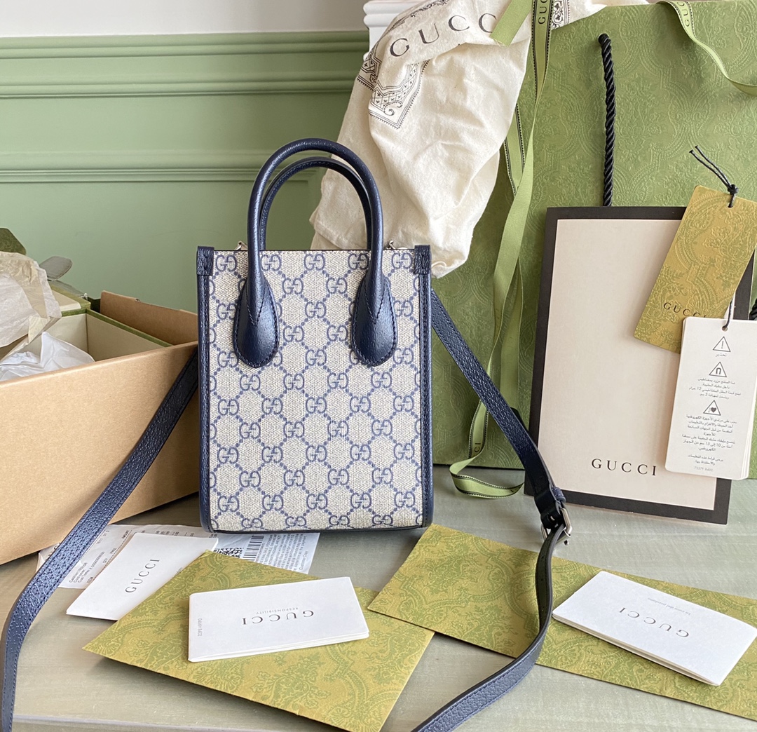 Gucci Mini Tote  in Blue - Replica Luxury Bags™