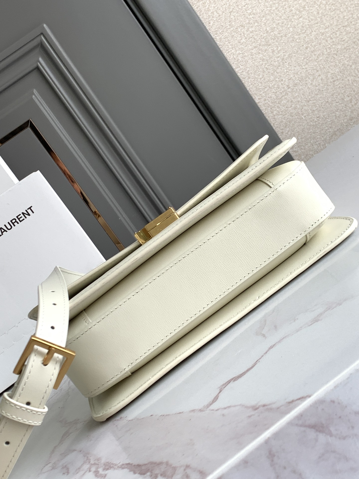 YSL Solferino Small & Medium Satchel in Box  in Vintage White - Replica Luxury Bags™