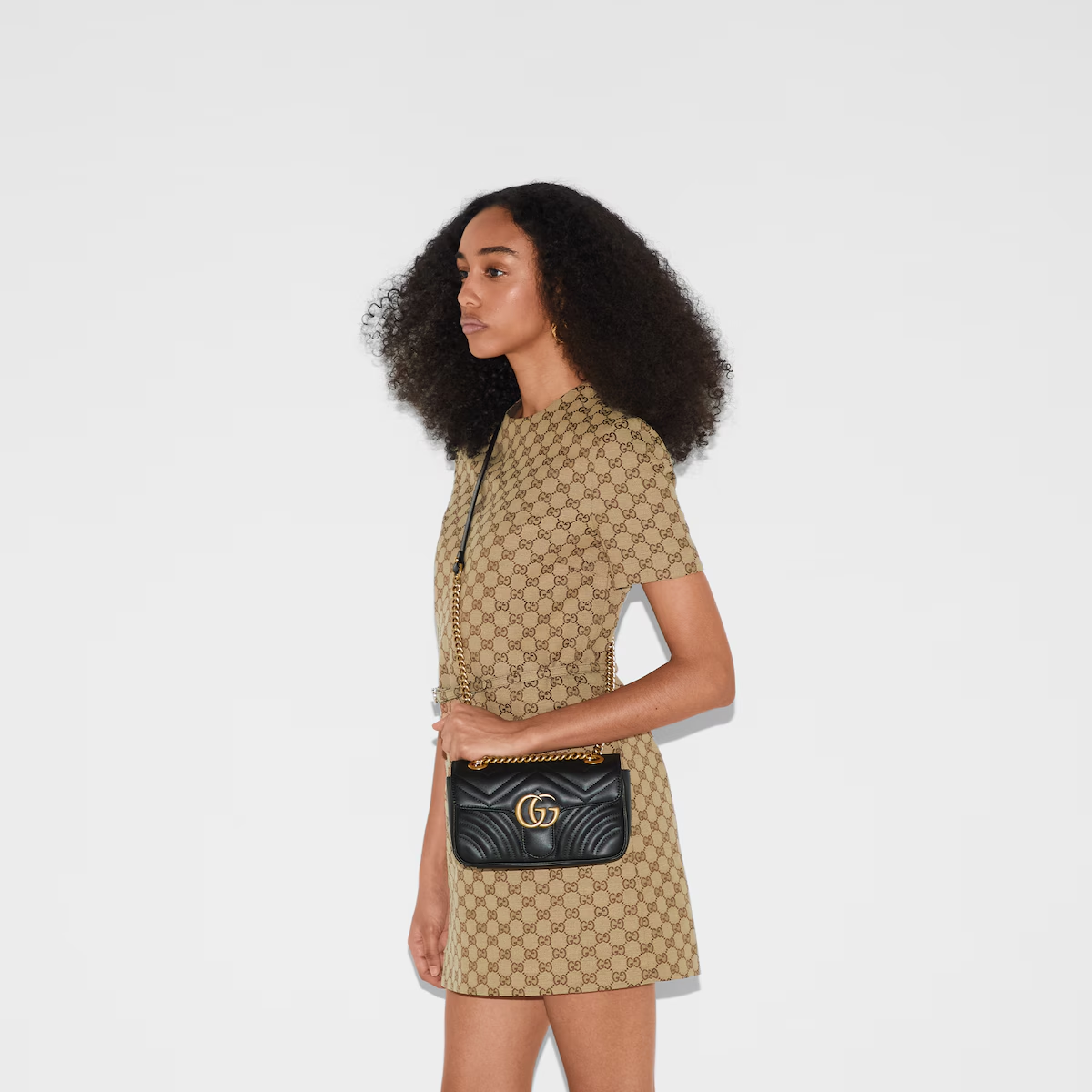 Gucci GG Marmont Mini Shoulder  in Black - Replica Luxury Bags™