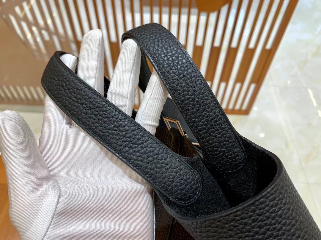 Hermes Picotin lock  18cm in Black Silver Hardware - Replica Luxury Bags™