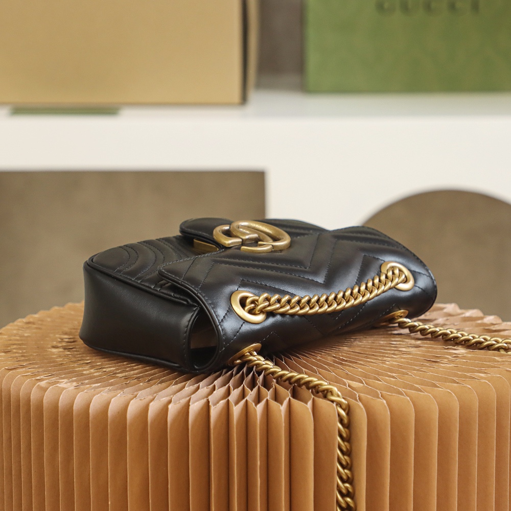 Gucci GG Marmont Mini Shoulder  in Black - Replica Luxury Bags™