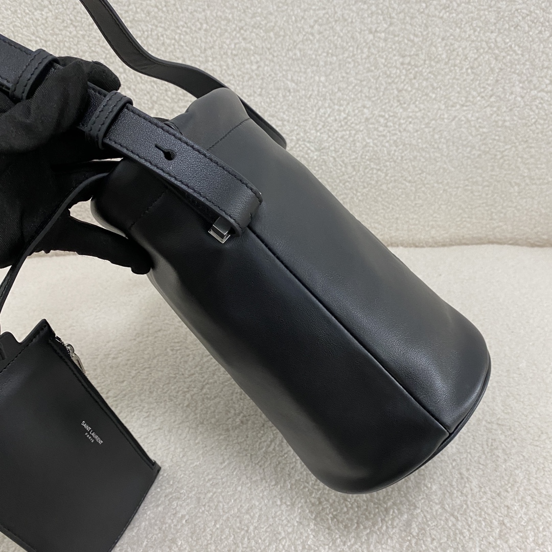 YSL RIVE GAUCHE Leather Debossed Logo Bucket - Replica Luxury Bags™