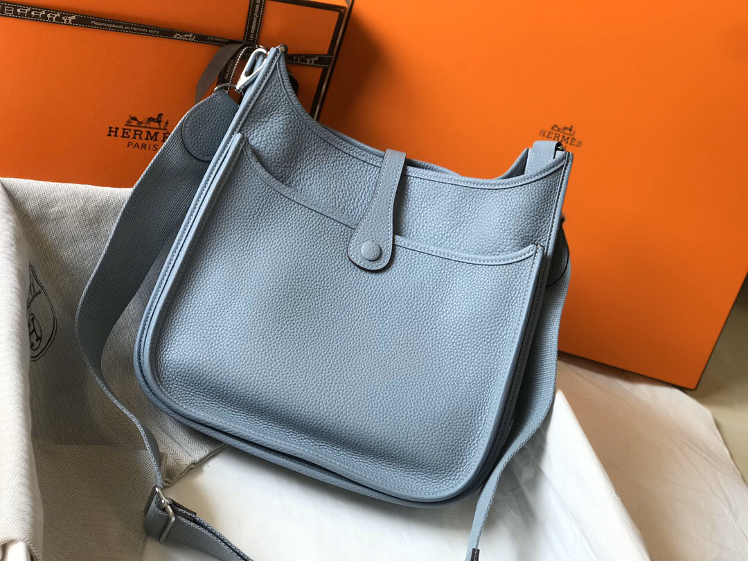 Hermes PM Evelyne  in Fog Blue - Small - Replica Luxury Bags™