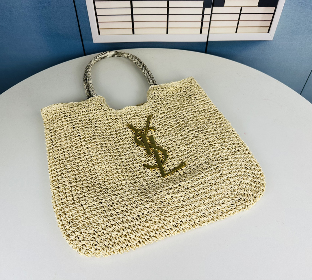 YSL Summer Beach Light Color Raffia Woven - Replica Luxury Bags™