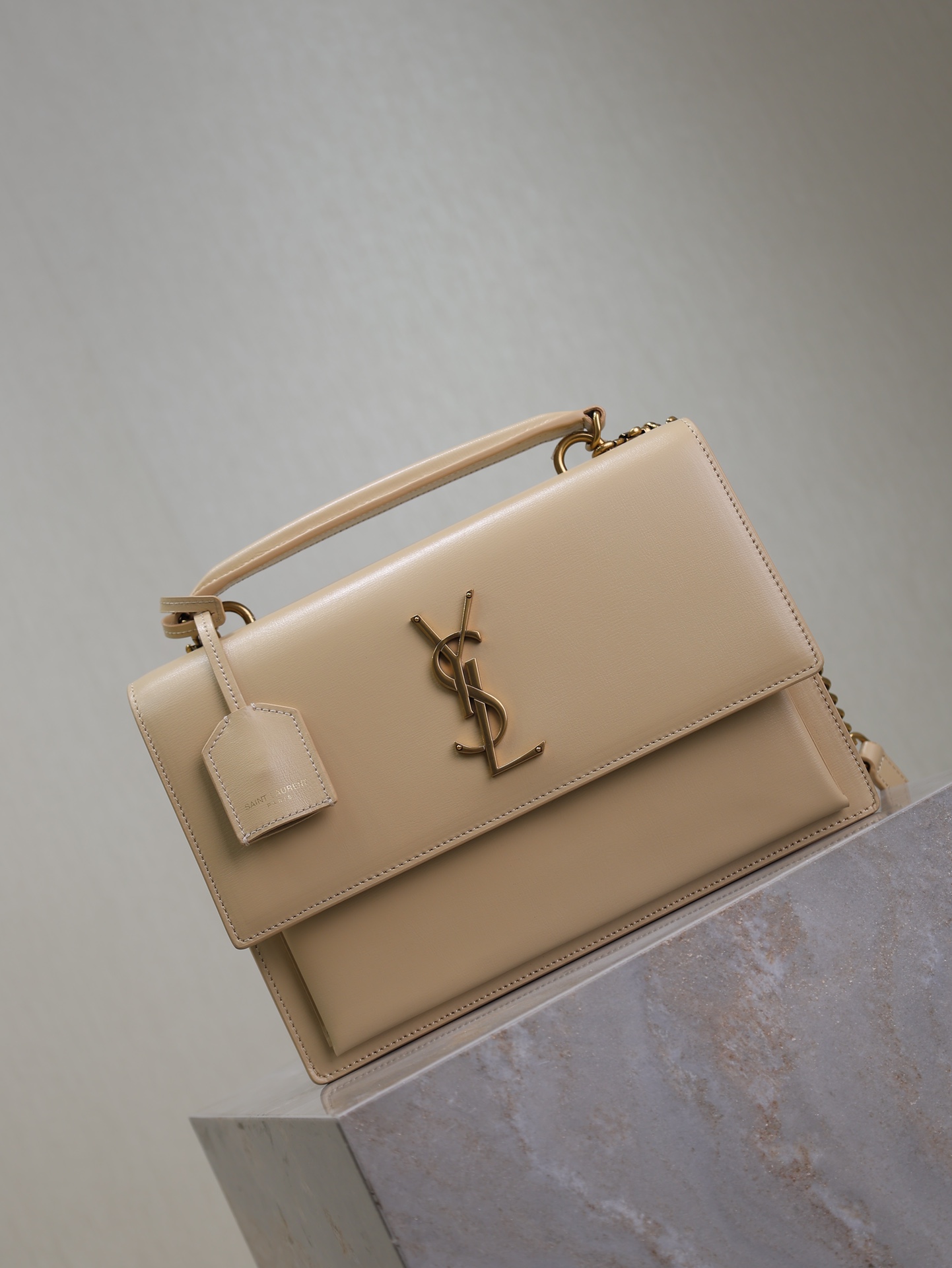 YSL Top Handle Sunset  in Apricot Smooth Leather - Replica Luxury Bags™