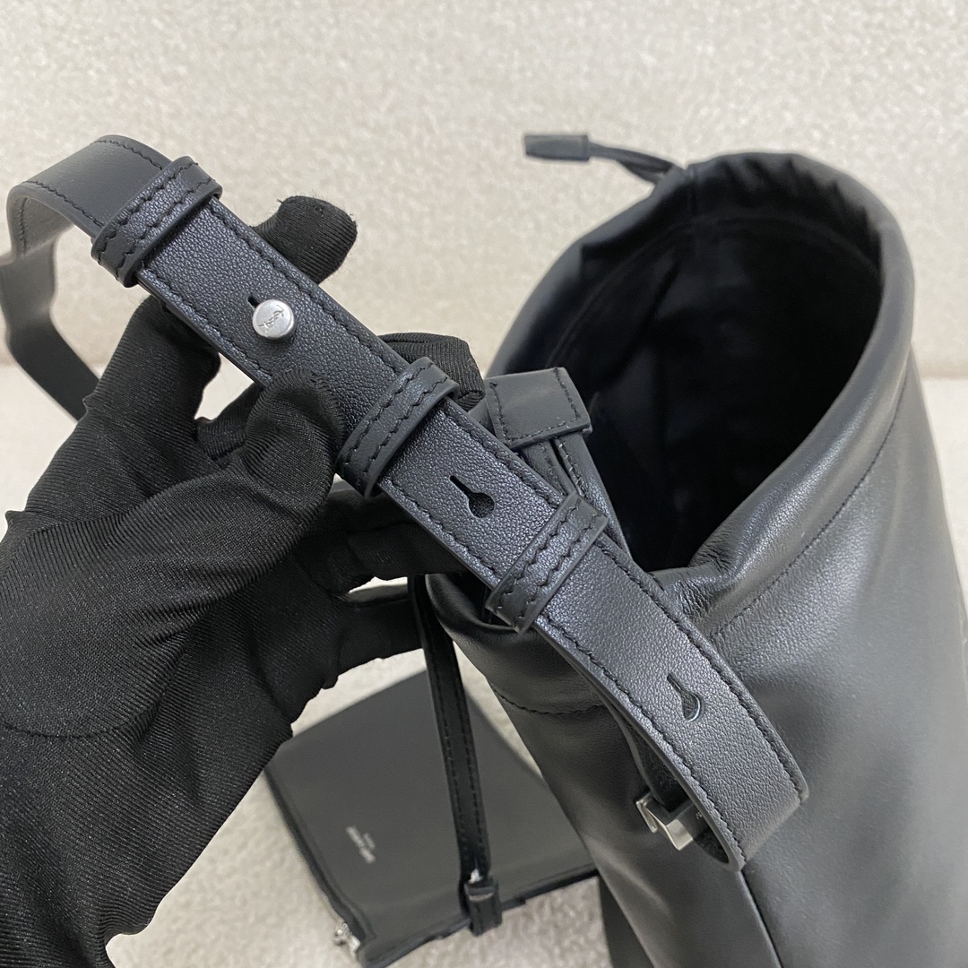 YSL RIVE GAUCHE Leather Debossed Logo Bucket - Replica Luxury Bags™