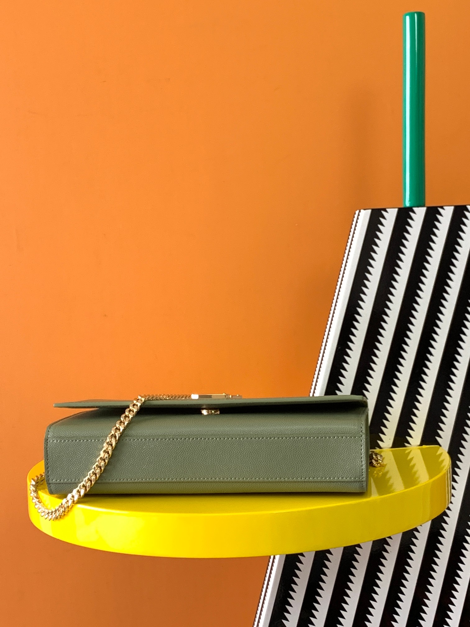 YSL Kate Small & Medium Chain  in Green Leather Gold-Toned Hardware - Replica Luxury Bags™