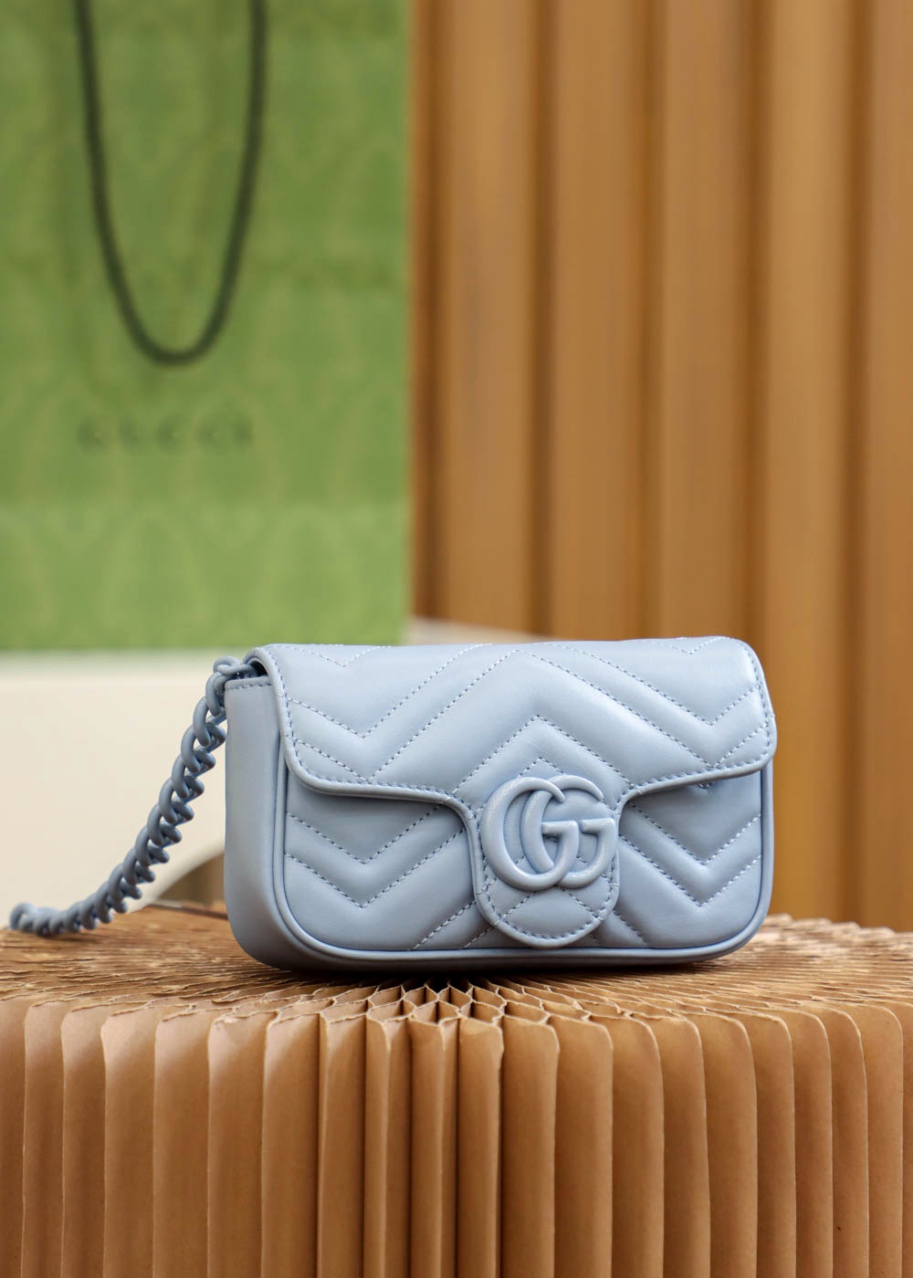 Gucci Mini GG Marmont  - Macarons Blue - Replica Luxury Bags™