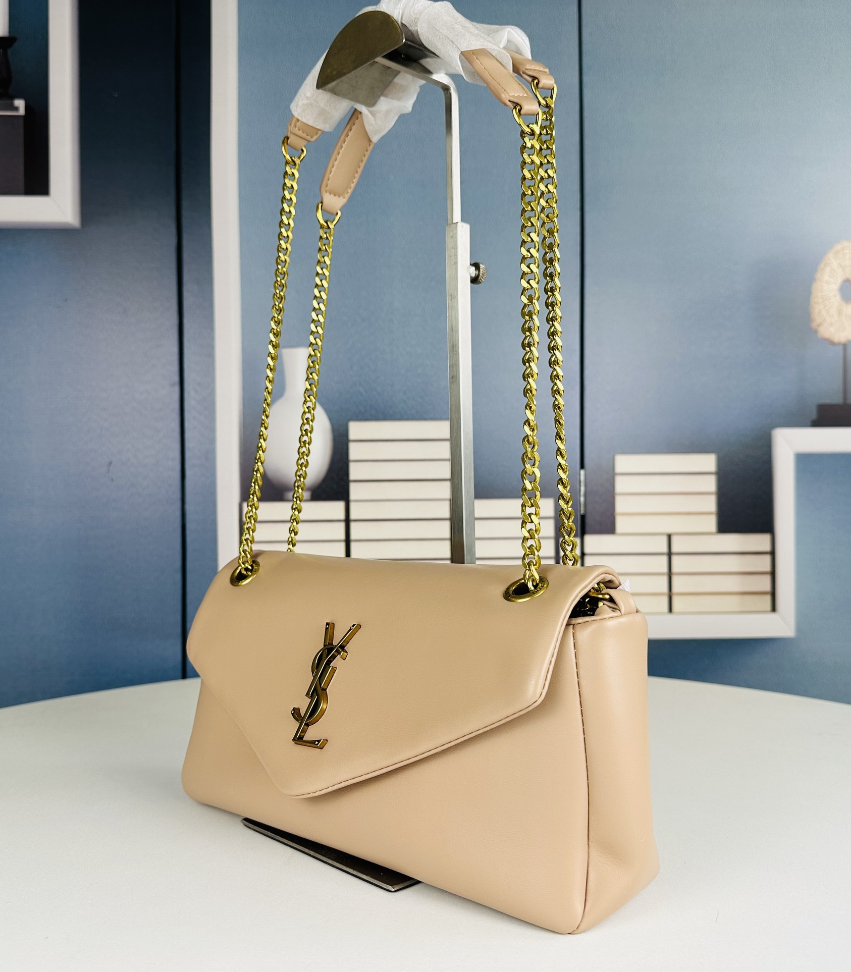YSL Calypso Leather Chain  - Beige - Replica Luxury Bags™