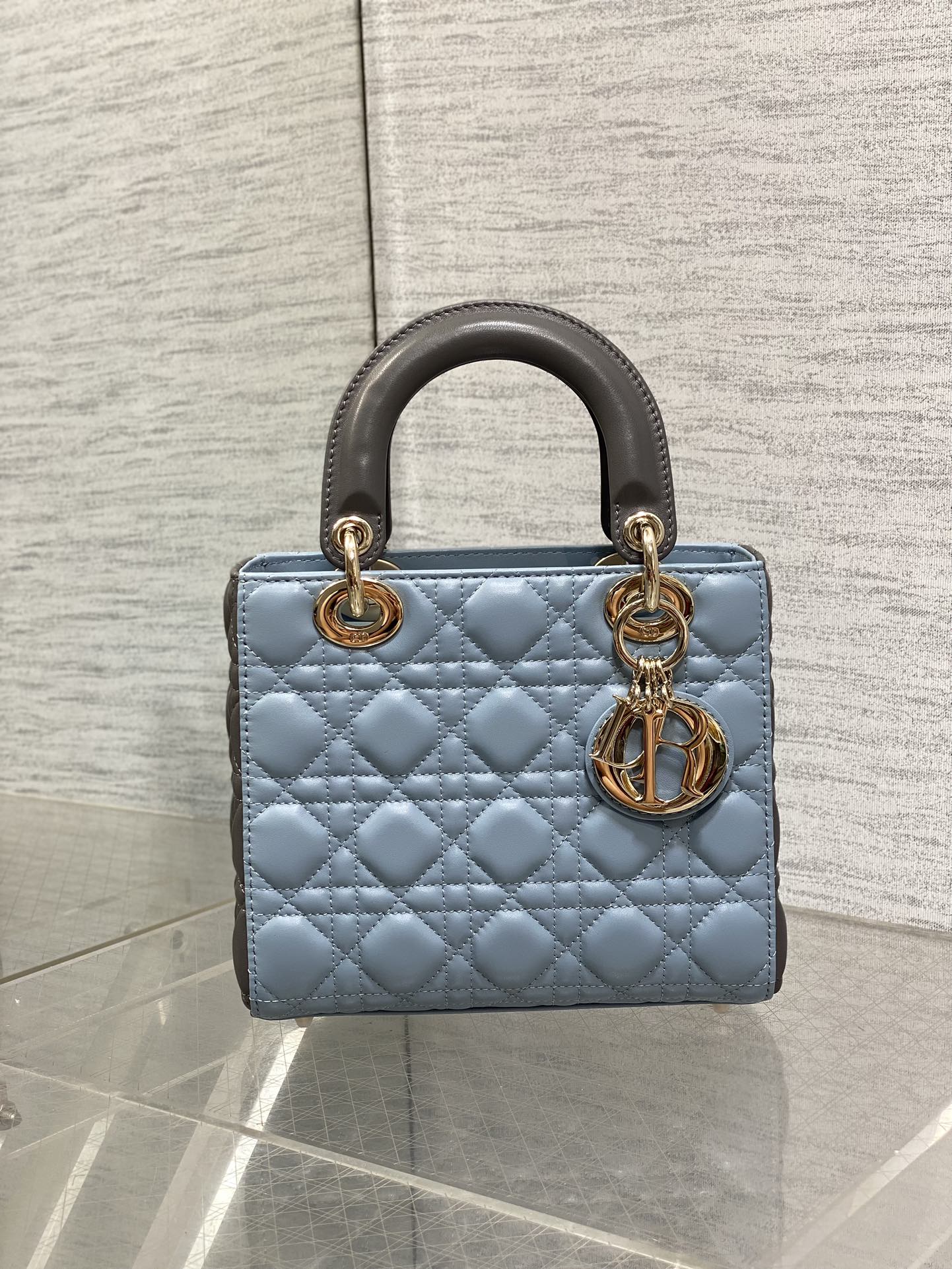 Mini & Small Lady Dior Two Tone  - Grey & Blue - Replica Luxury Bags™