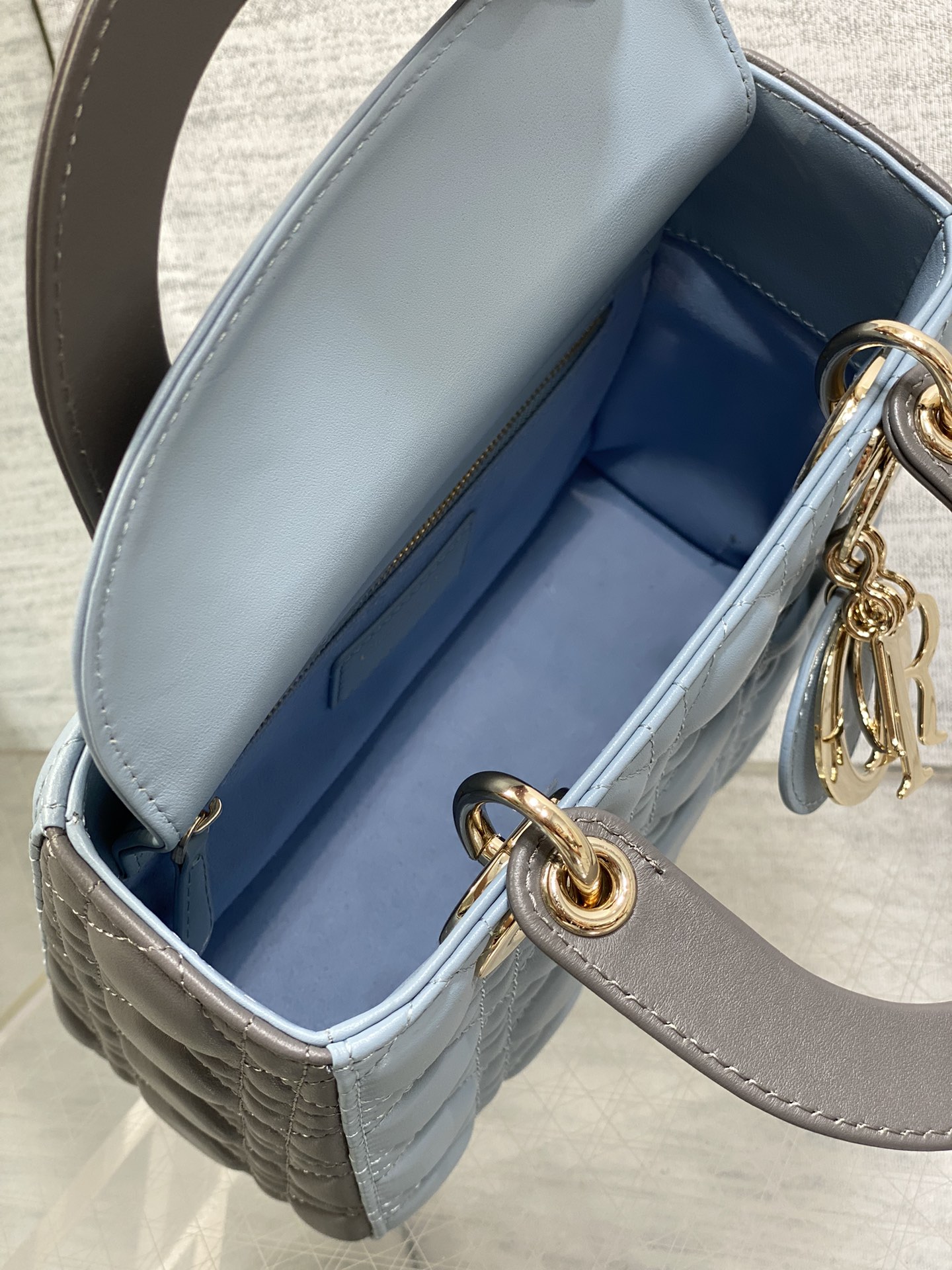 Mini & Small Lady Dior Two Tone  - Grey & Blue - Replica Luxury Bags™