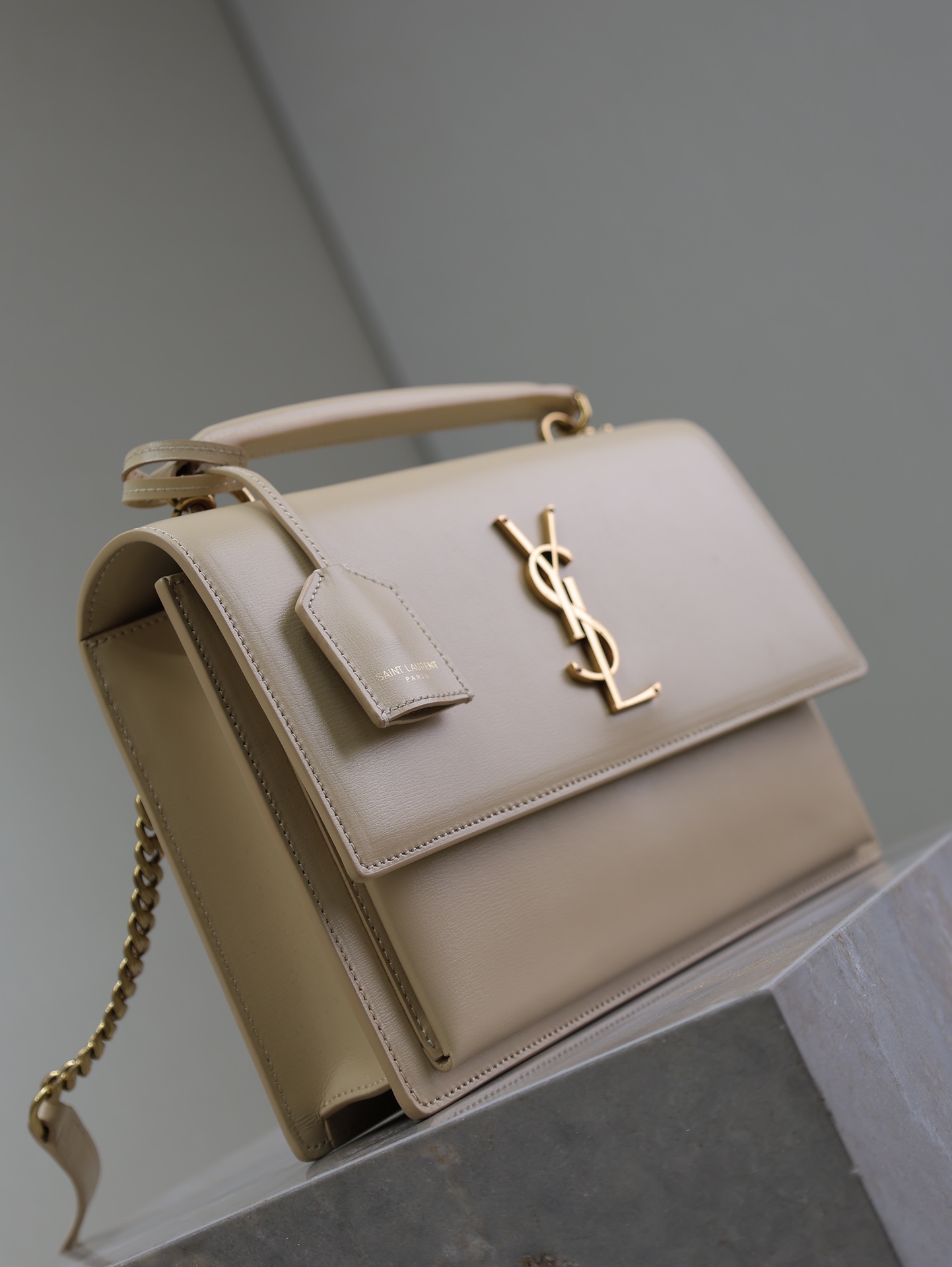 YSL Top Handle Sunset  in Apricot Smooth Leather - Replica Luxury Bags™