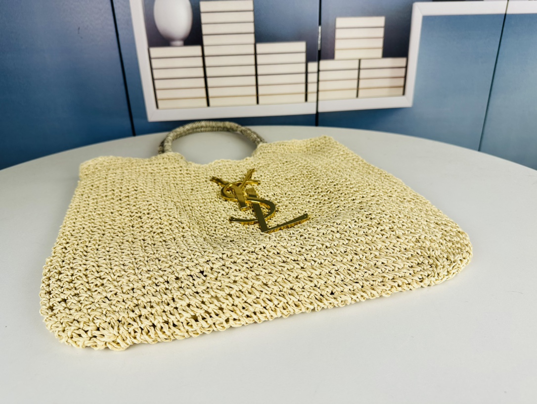 YSL Summer Beach Light Color Raffia Woven - Replica Luxury Bags™