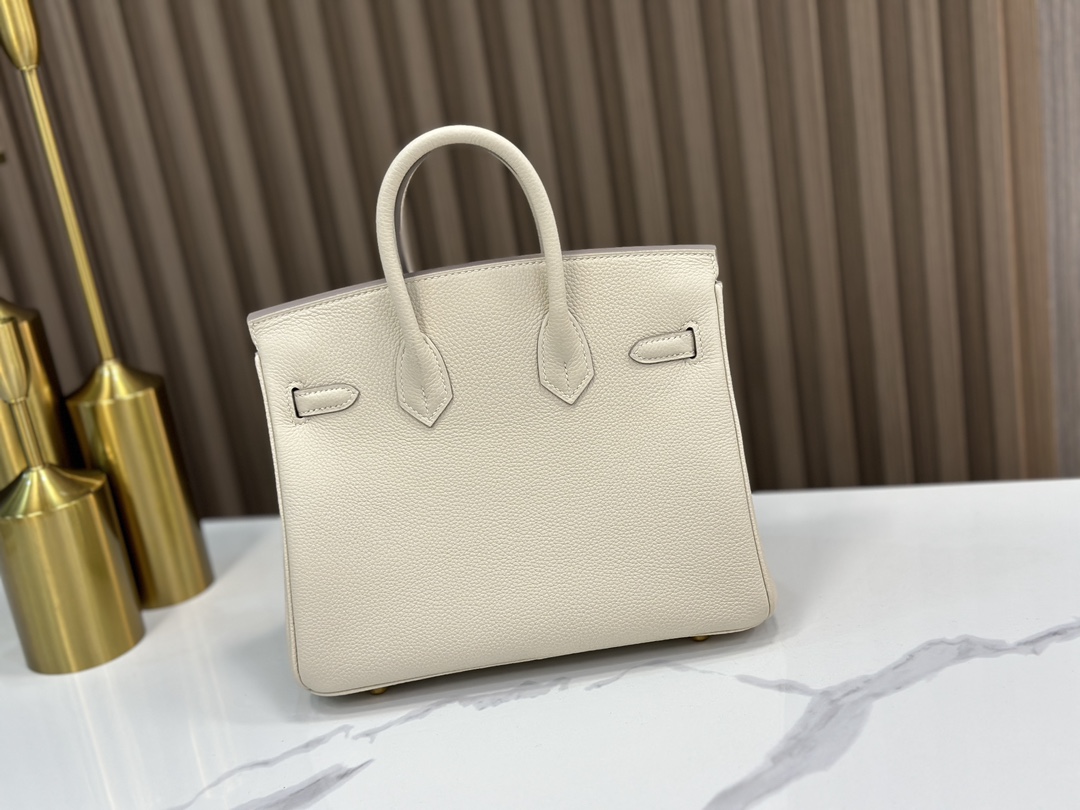 Hermes Birkin  25cm in Cream White Gold Hardware - Replica Luxury Bags™