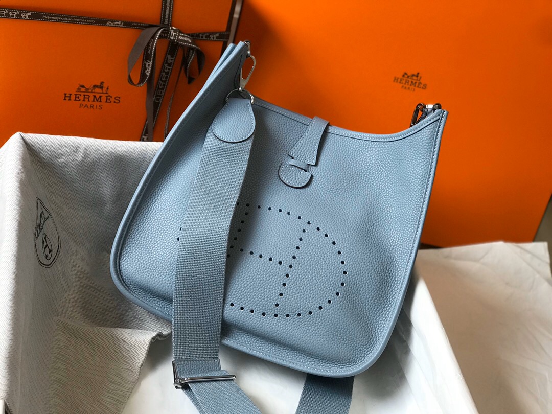 Hermes PM Evelyne  in Fog Blue - Small - Replica Luxury Bags™