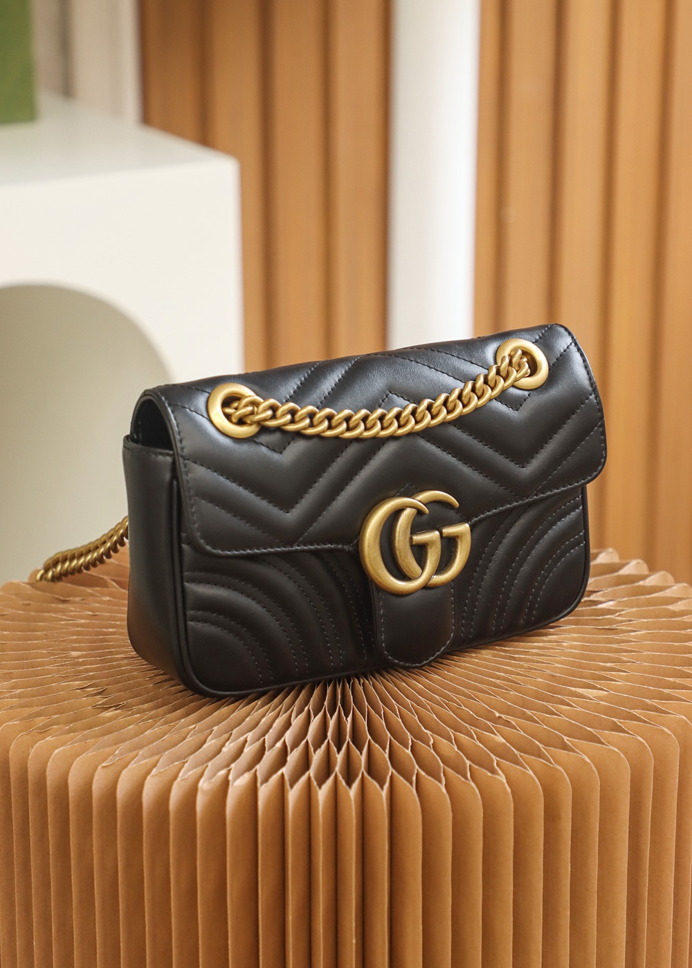 Gucci GG Marmont Mini Shoulder  in Black - Replica Luxury Bags™