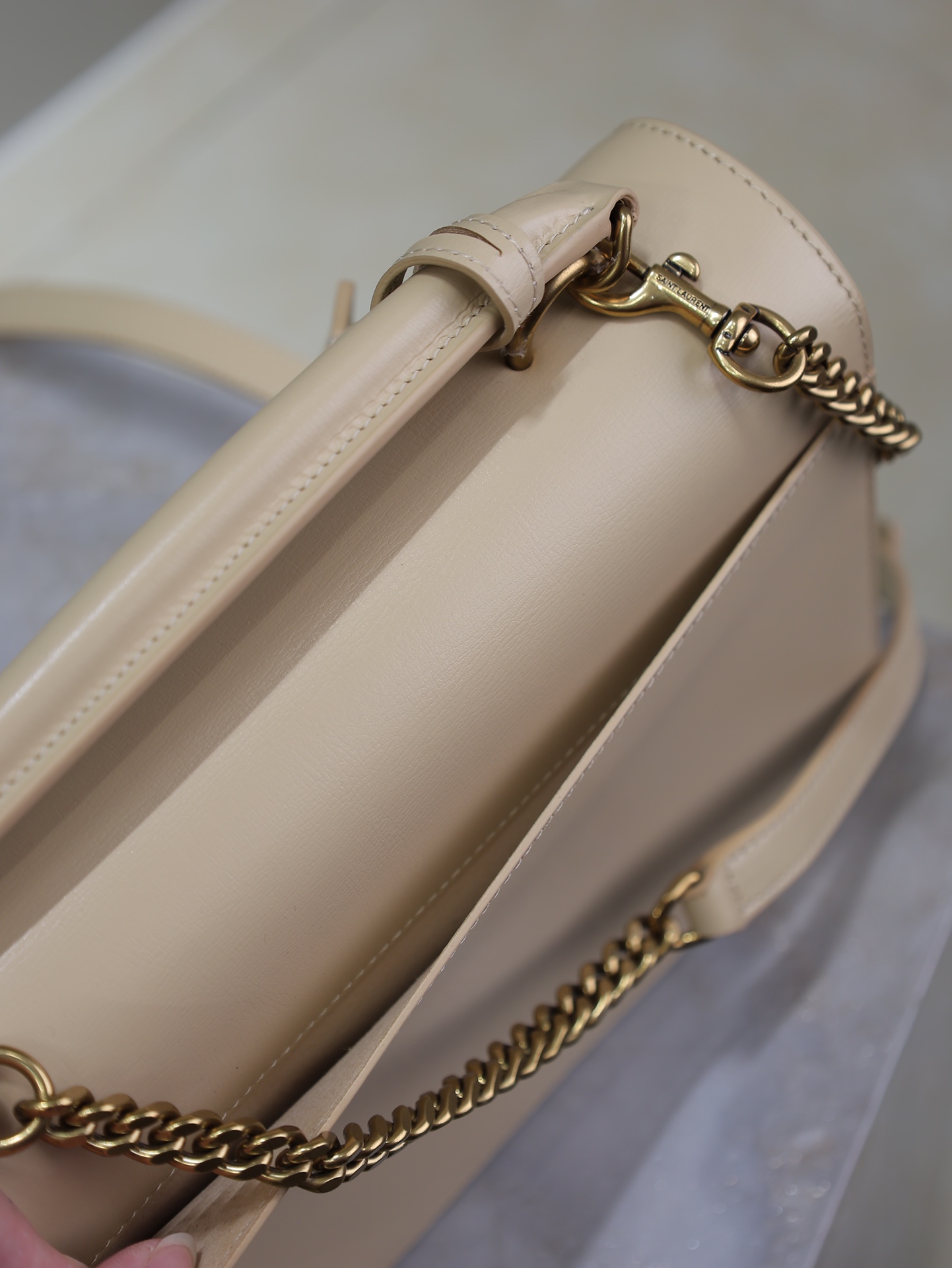 YSL Top Handle Sunset  in Apricot Smooth Leather - Replica Luxury Bags™