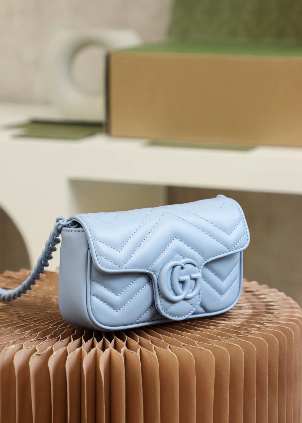 Gucci Mini GG Marmont  - Macarons Blue - Replica Luxury Bags™
