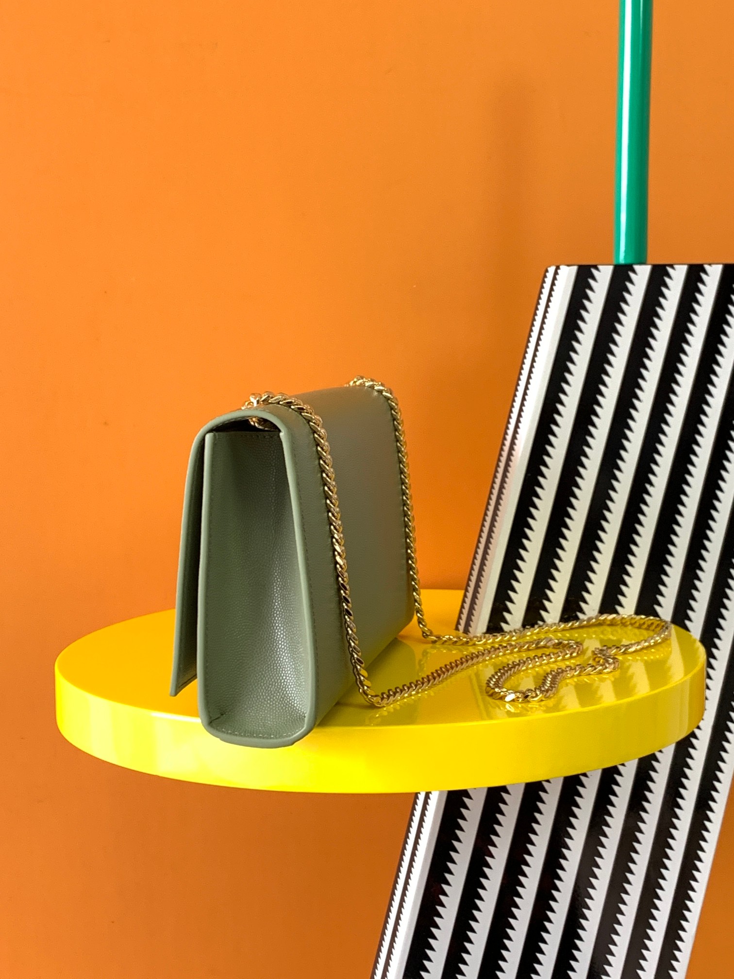 YSL Kate Small & Medium Chain  in Green Leather Gold-Toned Hardware - Replica Luxury Bags™