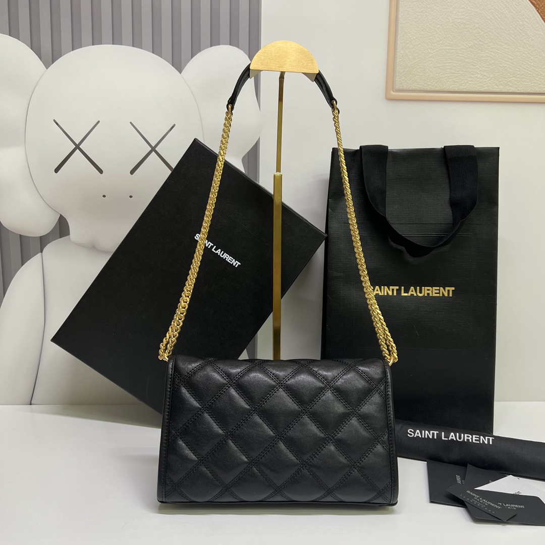 YSL Becky Wallet on Chain  in Diamond Quilted Lambskin - Replica Luxury Bags™