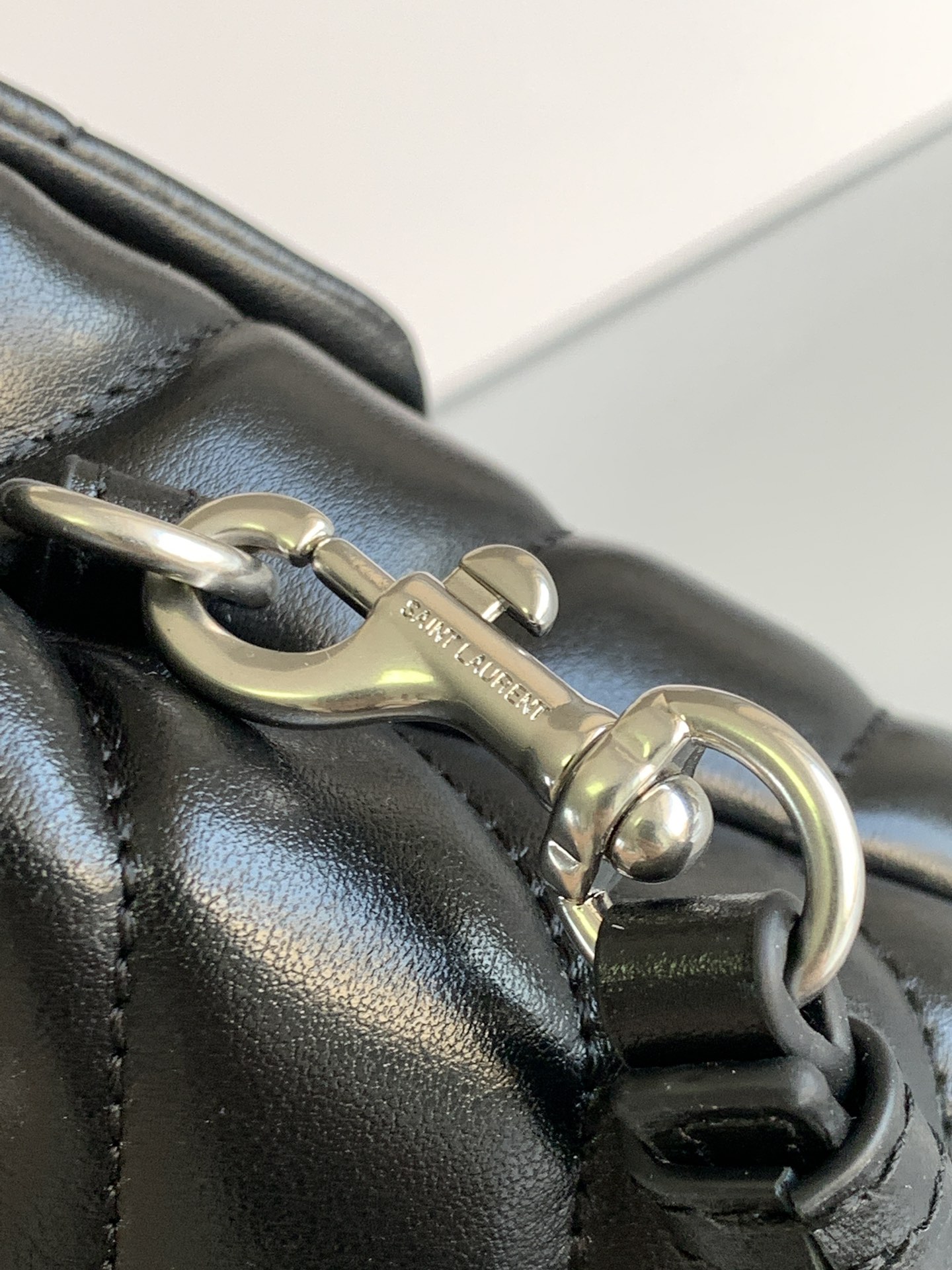 YSL Loulou Black Leather Shoulder  - Silver Hardware - Replica Luxury Bags™