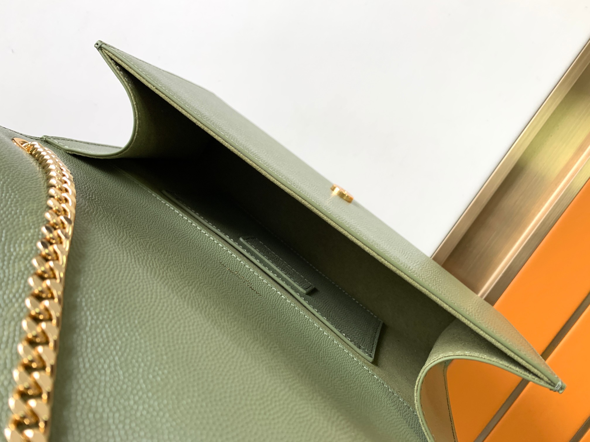 YSL Kate Small & Medium Chain  in Green Leather Gold-Toned Hardware - Replica Luxury Bags™