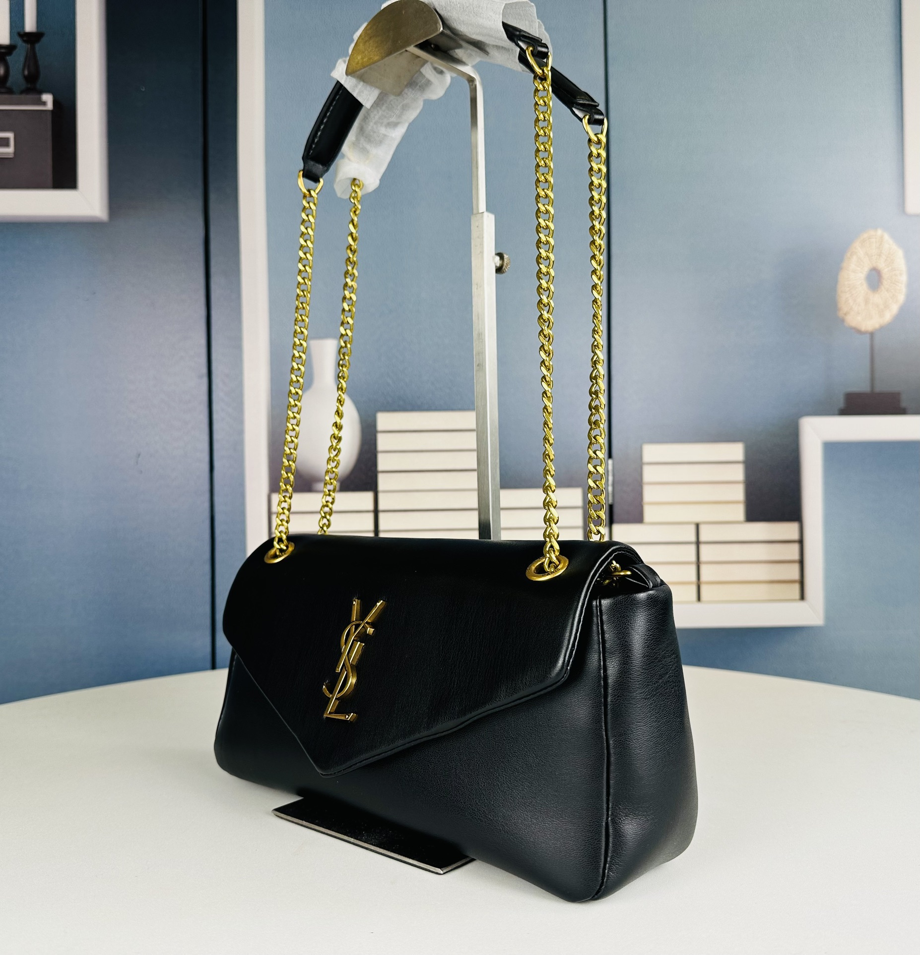 YSL Calypso Leather Chain  - Black - Replica Luxury Bags™