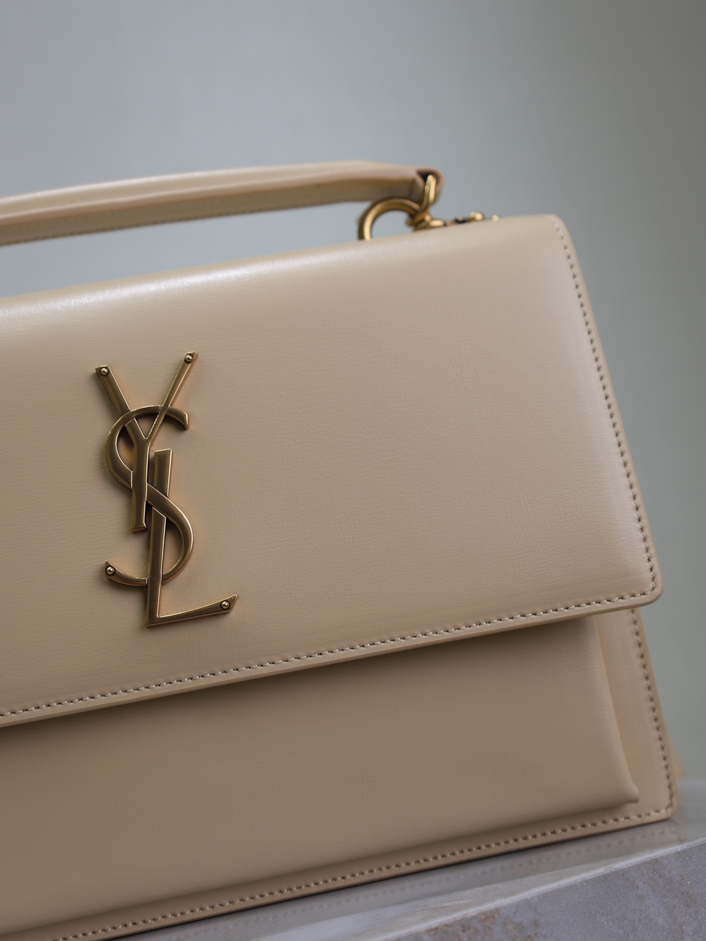 YSL Top Handle Sunset  in Apricot Smooth Leather - Replica Luxury Bags™