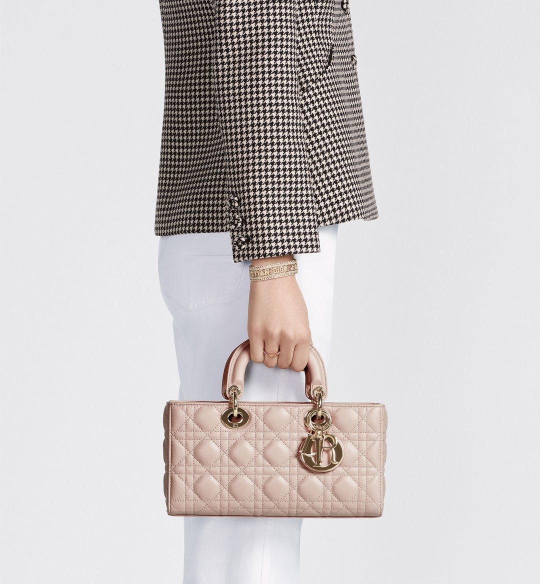 Dior Medium Lady D-Joy  | Powder Pink Cannage Lambskin - Replica Luxury Bags™