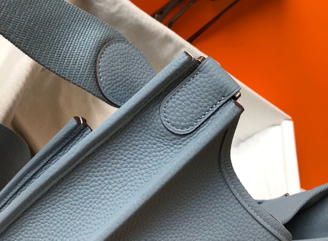 Hermes PM Evelyne  in Fog Blue - Small - Replica Luxury Bags™