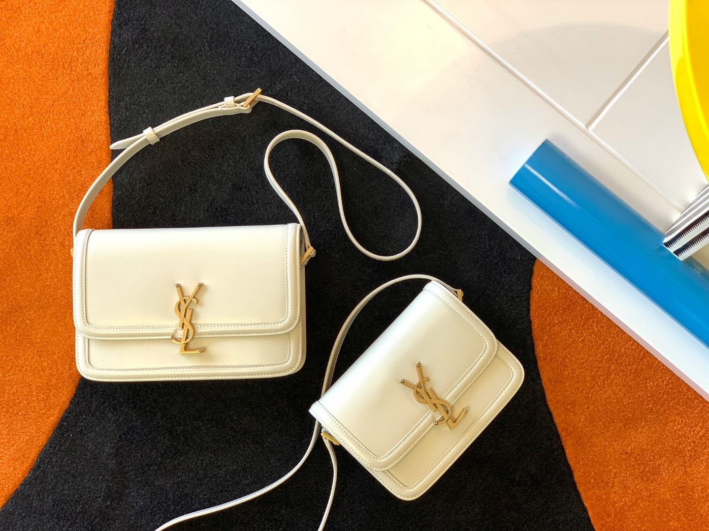 YSL Solferino Small & Medium Satchel in Box  in Vintage White - Replica Luxury Bags™