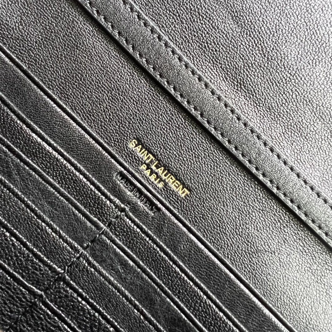 YSL Becky Wallet on Chain  in Diamond Quilted Lambskin - Replica Luxury Bags™