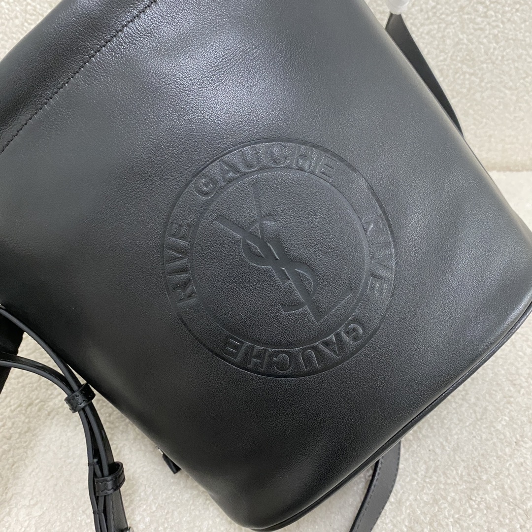 YSL RIVE GAUCHE Leather Debossed Logo Bucket - Replica Luxury Bags™