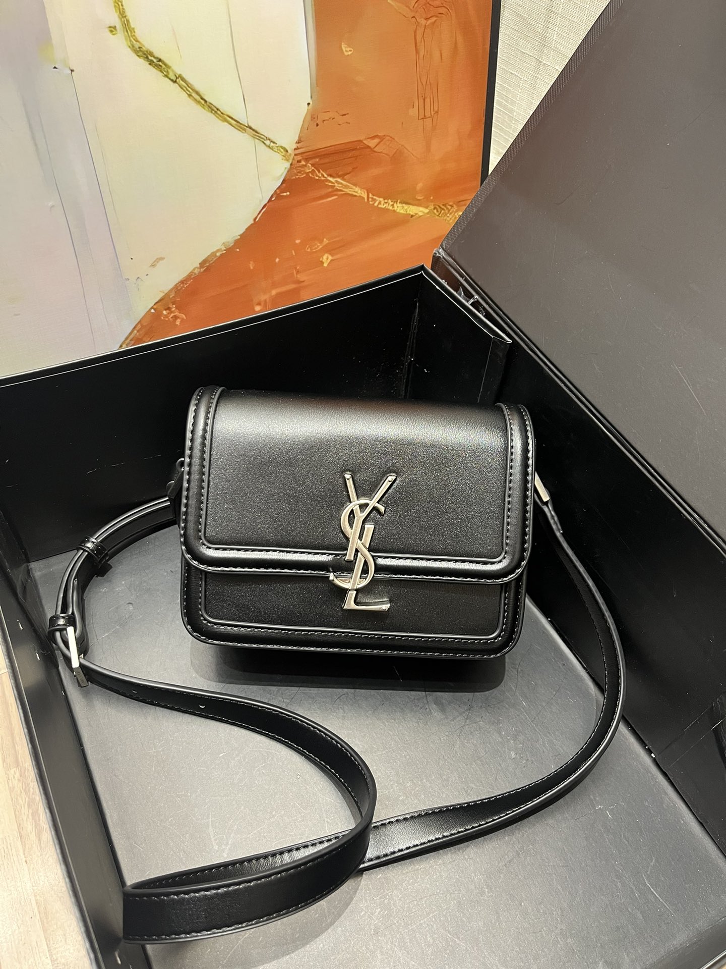 YSL Mini Shoulder  - Black Leather SilverHardware - Replica Luxury Bags™