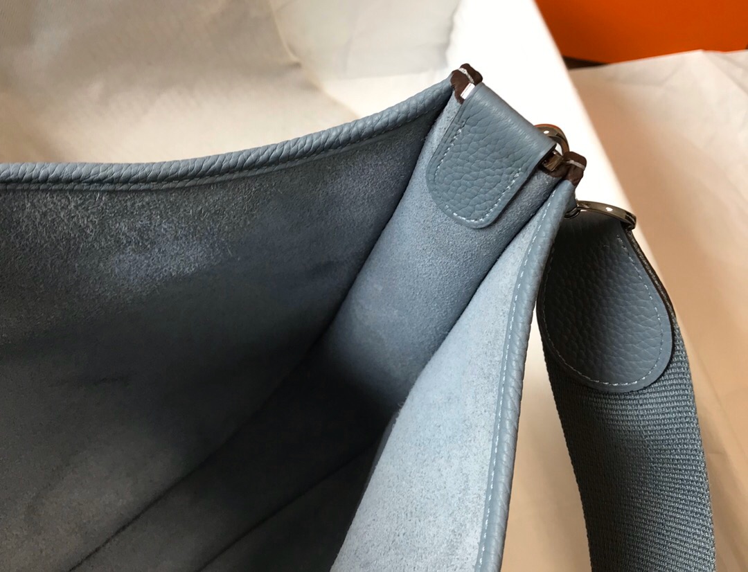 Hermes PM Evelyne  in Fog Blue - Small - Replica Luxury Bags™
