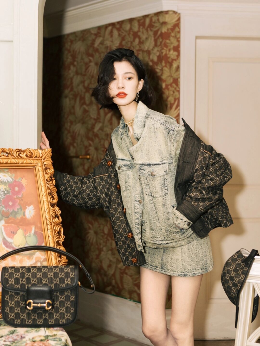 Gucci GG Black Denim 1955 Horsebit - Replica Luxury Bags™