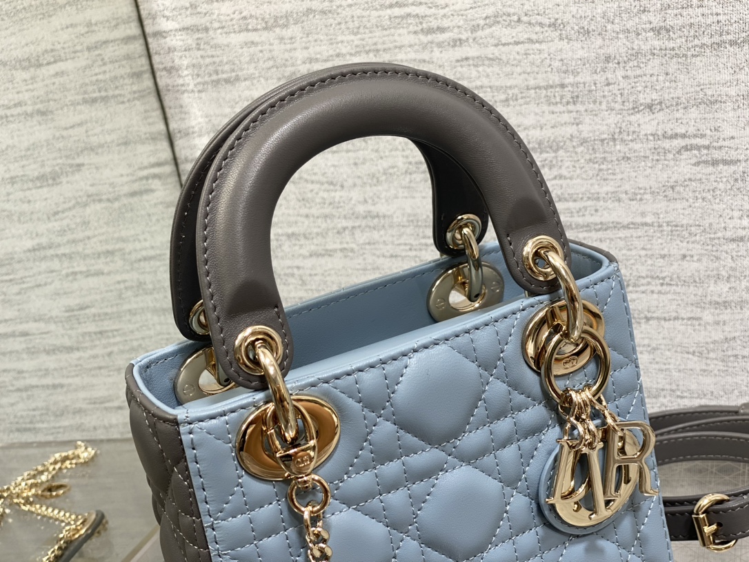Mini & Small Lady Dior Two Tone  - Grey & Blue - Replica Luxury Bags™
