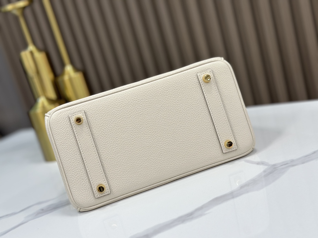 Hermes Birkin  25cm in Cream White Gold Hardware - Replica Luxury Bags™