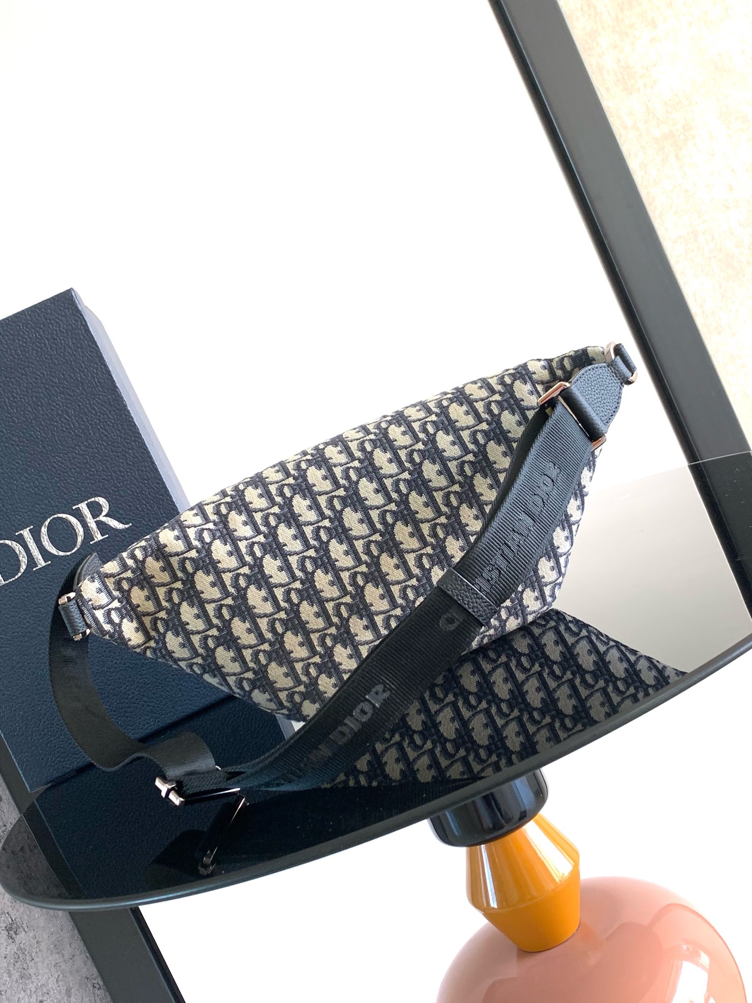 Dior 8 Belt Bag - Beige and Black Dior Oblique Jacquard - Replica Luxury Bags™
